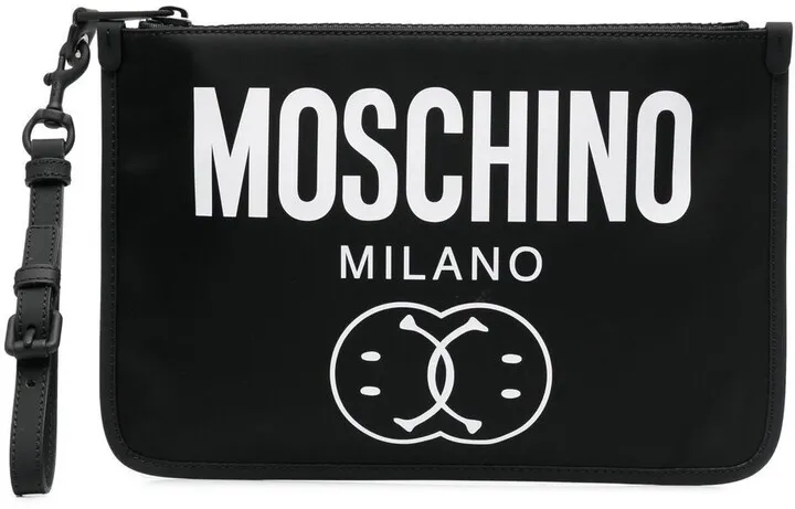 Logo-Print Clutch Bag