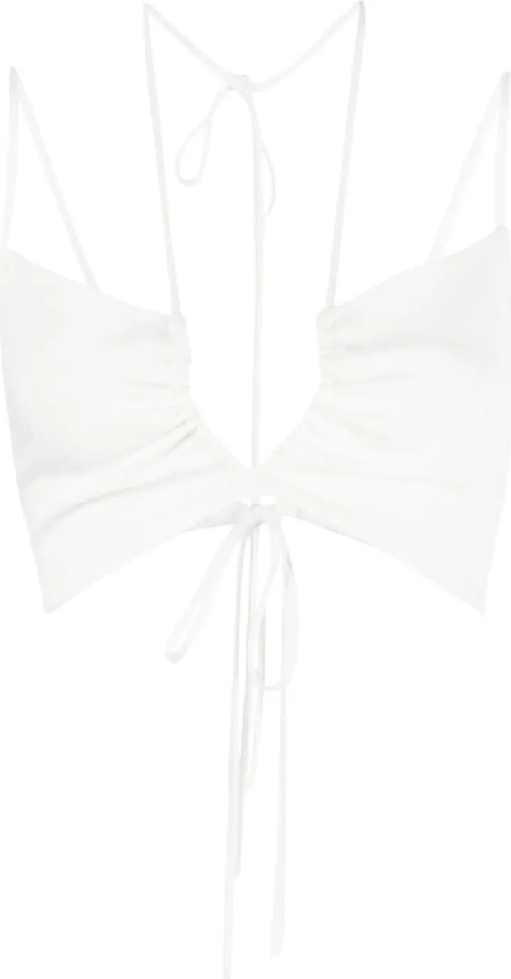 Tie-Fastening Cropped Top