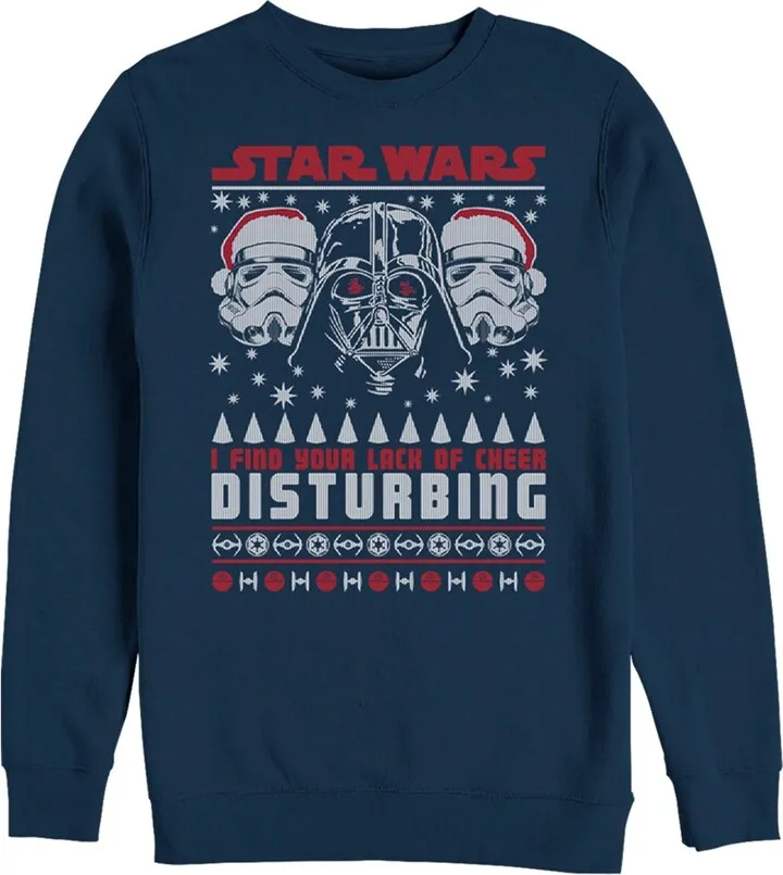 Men's Star Wars Lack of Cheer Ugly Christmas Sweater Sweatshirt - Navy Blue - Small