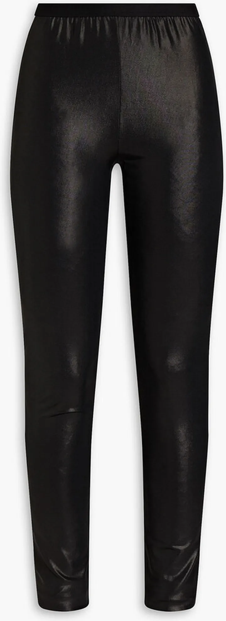 Metallic stretch-jersey leggings