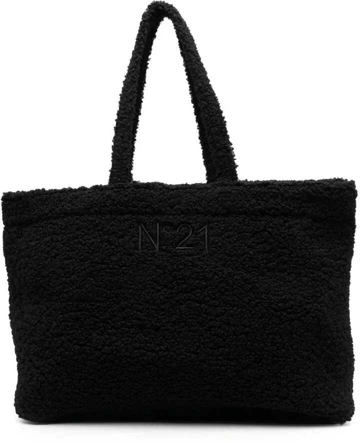 Maxi Logo-Embroidered Shopper Tote Bag