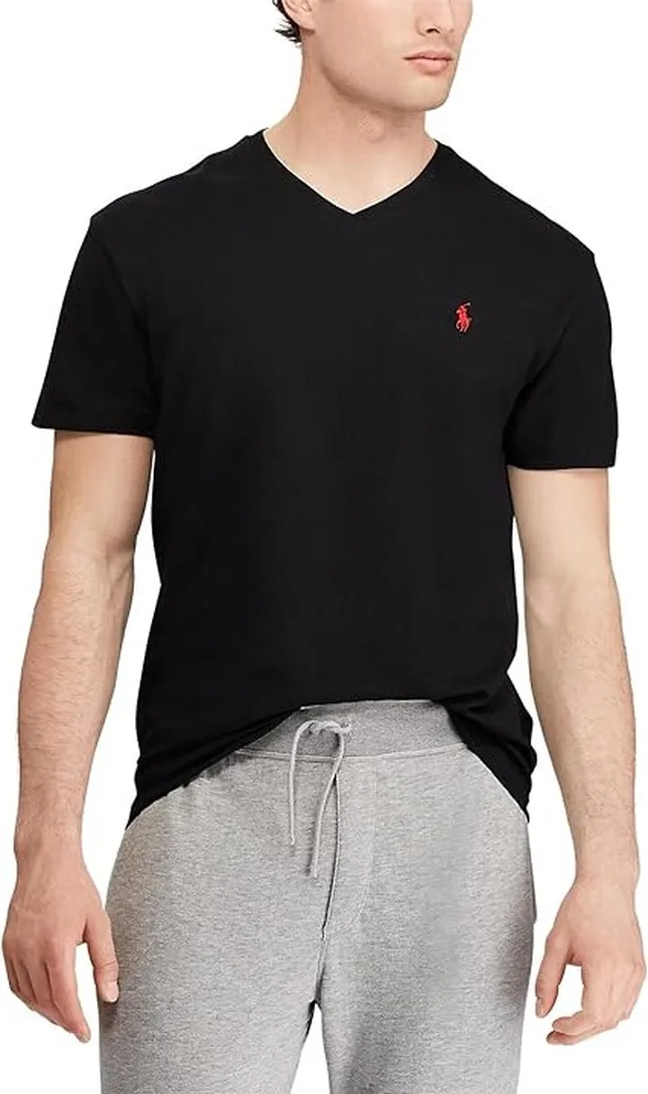 Polo Ralph Lauren Classic Fit V-Neck T-Shirt (RL Black) Men's T Shirt