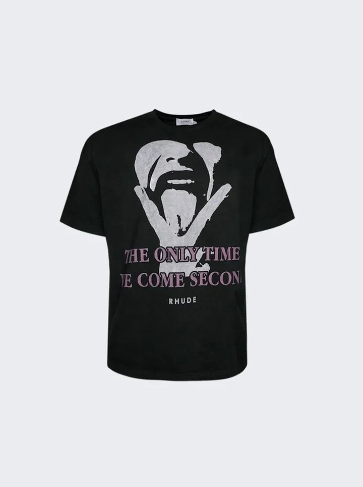 Come Second Tee Black