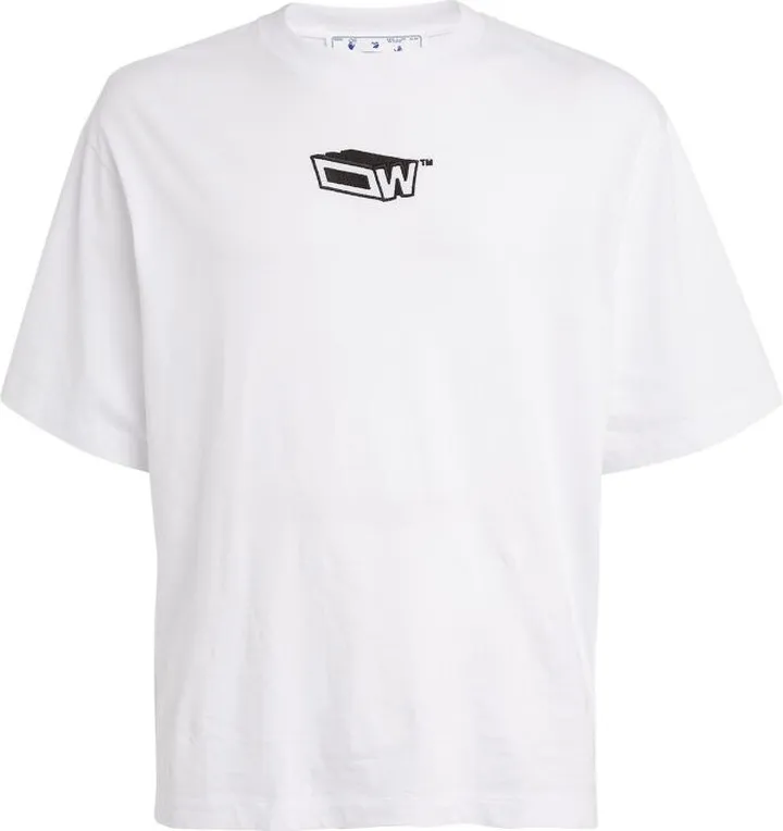 Off-White Cotton Graphic Print T-Shirt