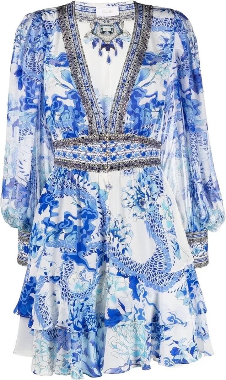 Heart Of Dragon silk mini dress