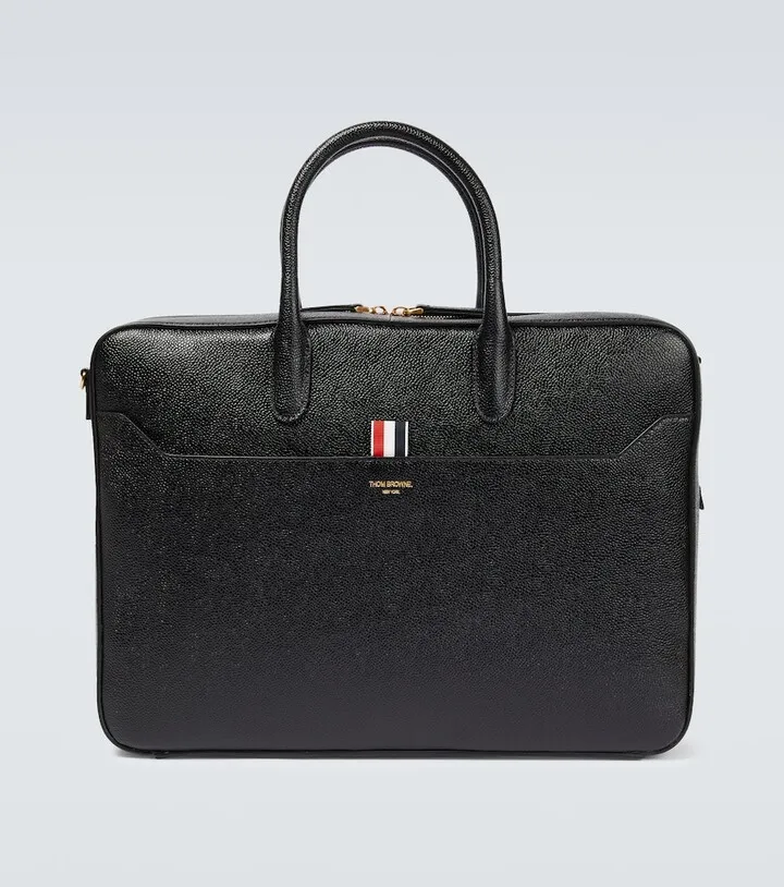 Grained leather briefcase