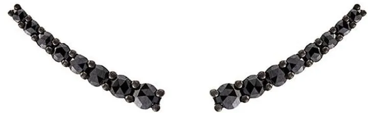 Dasha black diamond small slider earrings