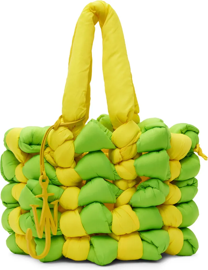 JW Anderson Yellow & Green Medium Knotted Tote