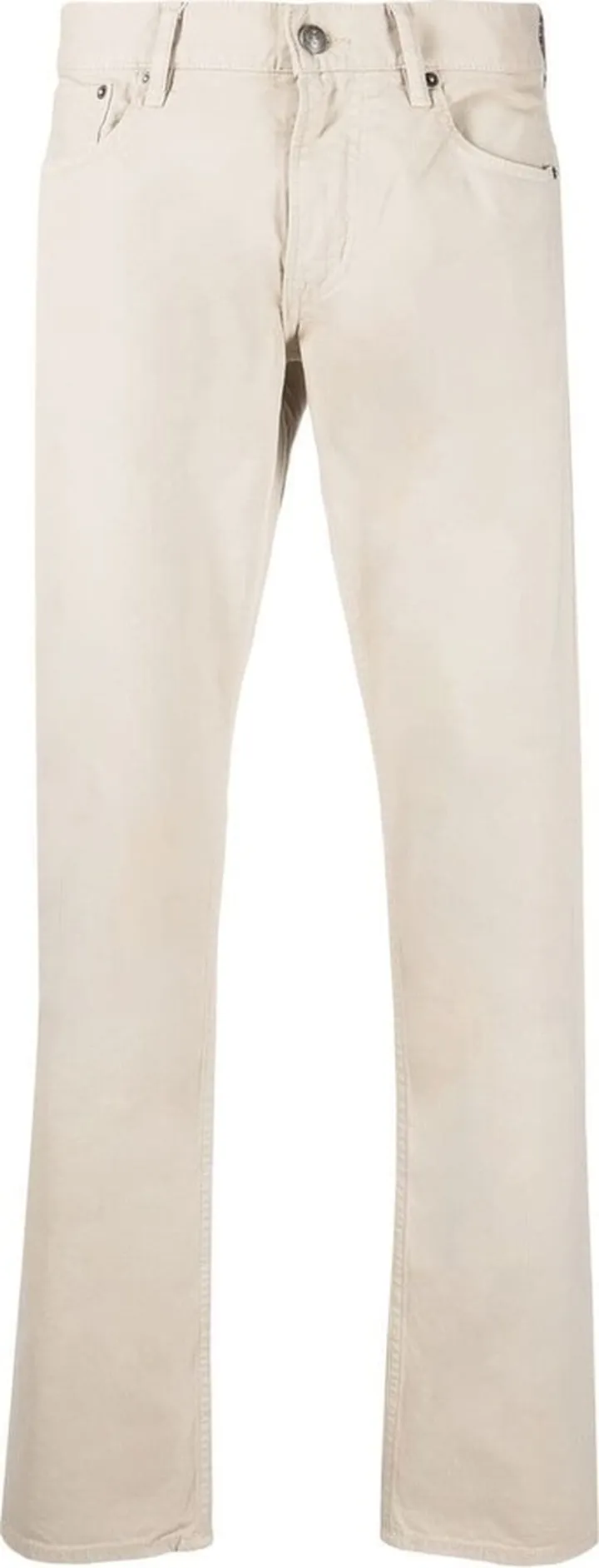 Straight-Leg Slim Cotton Trousers