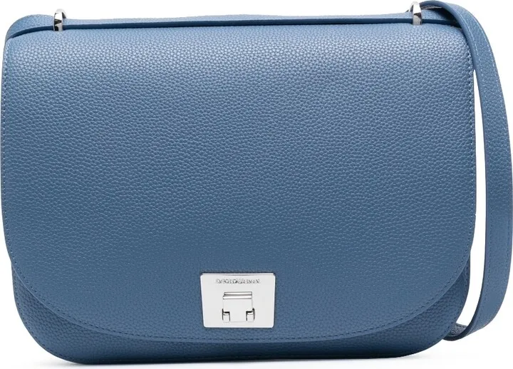 Embossed-Logo Foldover Crossbody Bag