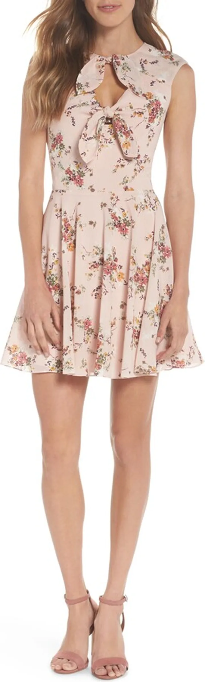 El Cid Floral Tie Front Minidress