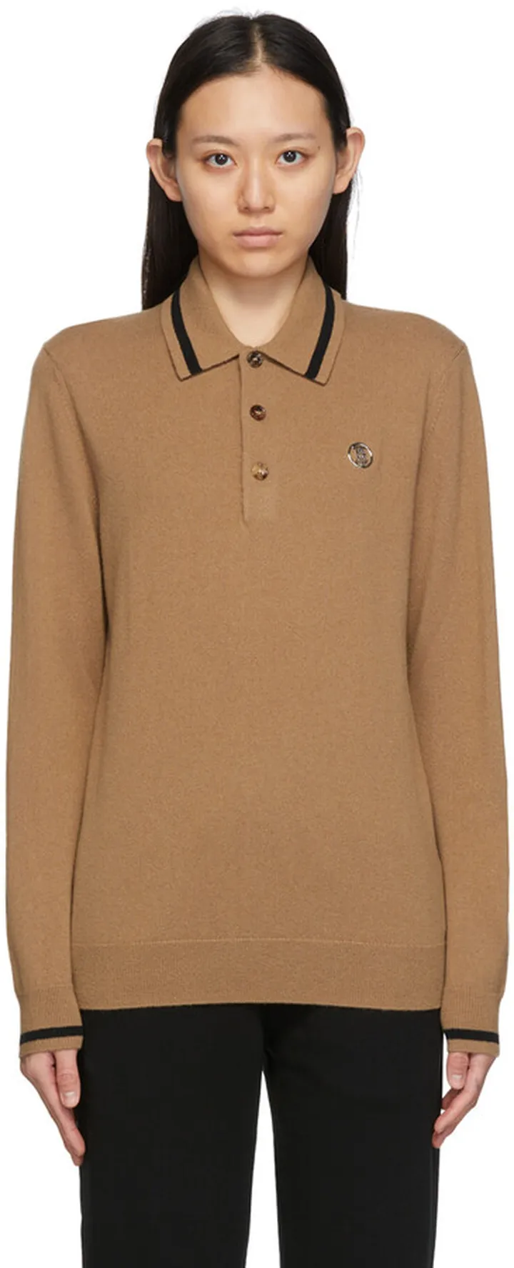 Burberry Cashmere Monogram Motif Polo