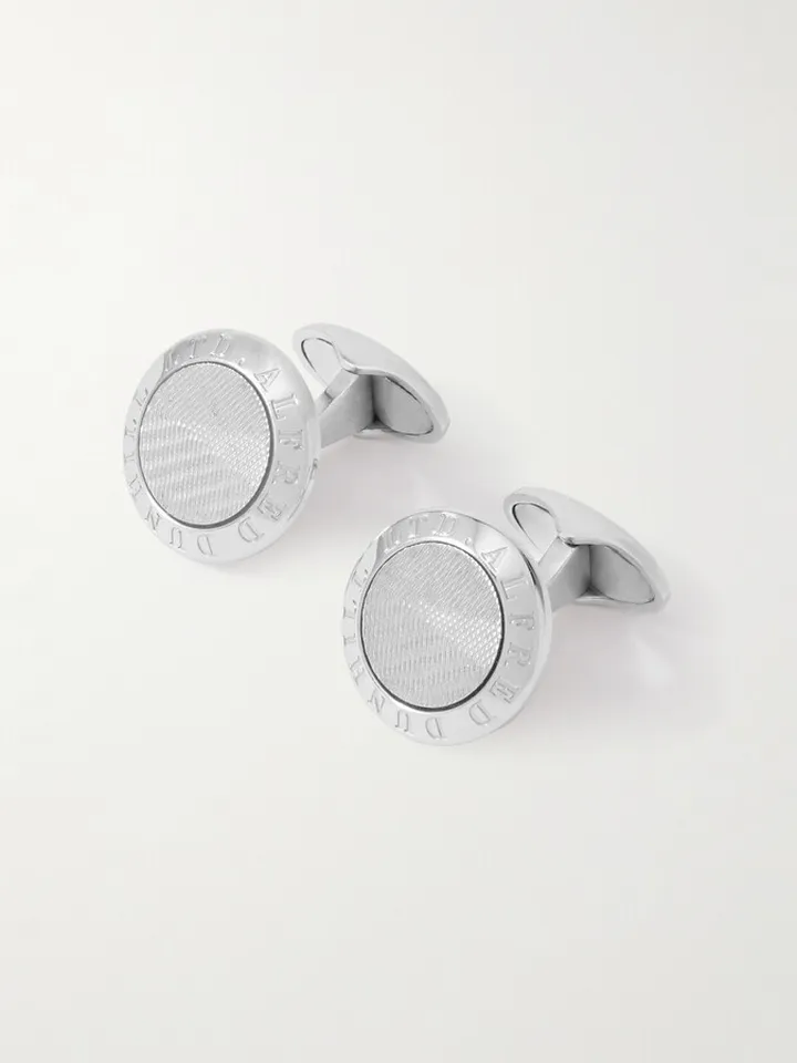 Logo-Engraved Silver-Tone Cufflinks