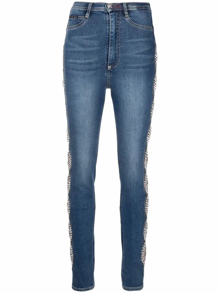 Crystal-Cable High-Waist Jeggings
