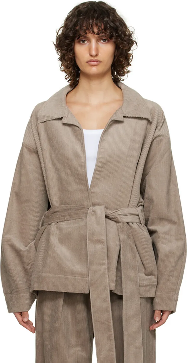 Deiji Studios Taupe 'The Cord House' Robe