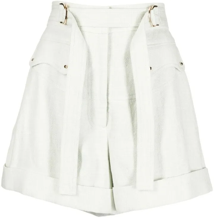 Belted High-Waisted Shorts