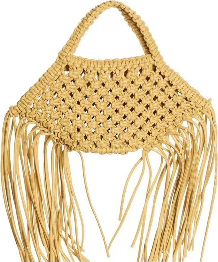 Yuzefi Mini Woven Fringed Tote Bag