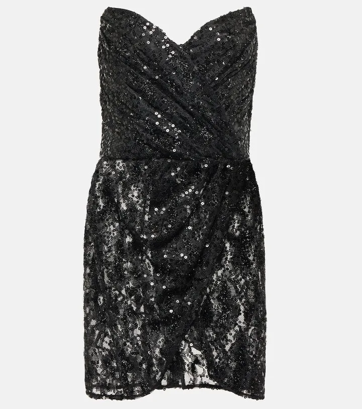 Embellished lace minidress