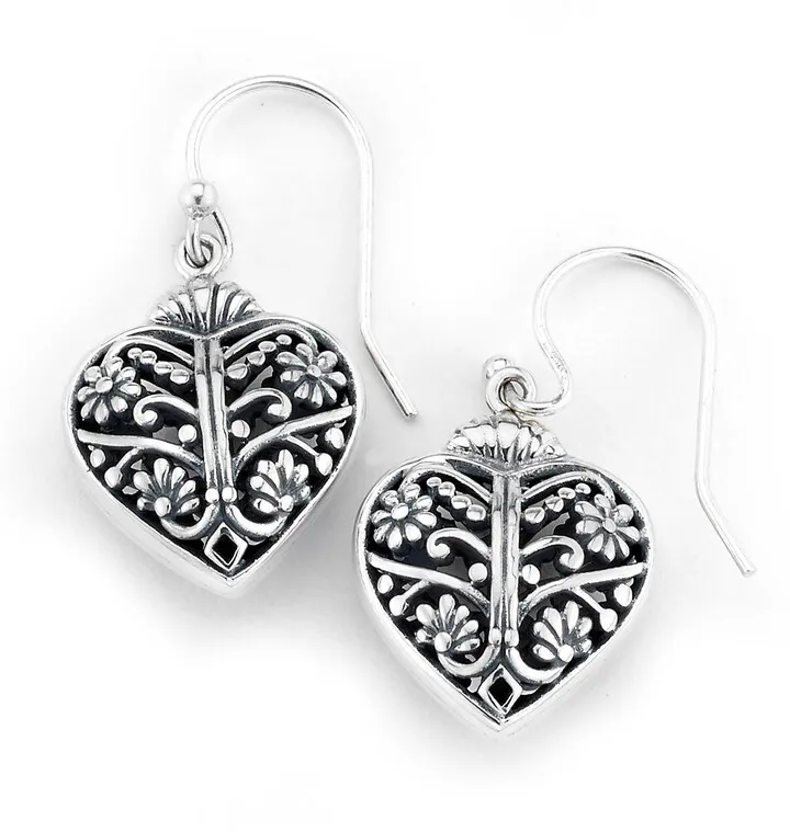 Sterling Silver Heart Shape Earrings