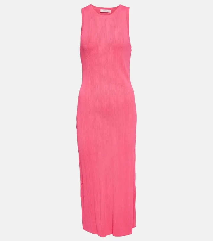 Ribbed-knit midi dress