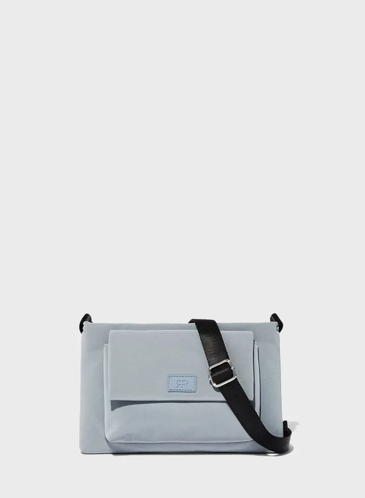 Nylon-Effect Crossbody Bag