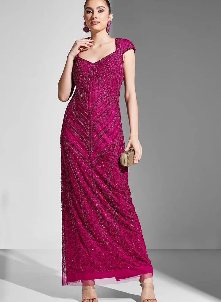 Cap Sleeve Shimmer Dress