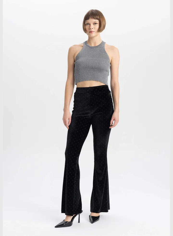 Woman Flare Fit Woven Trousers
