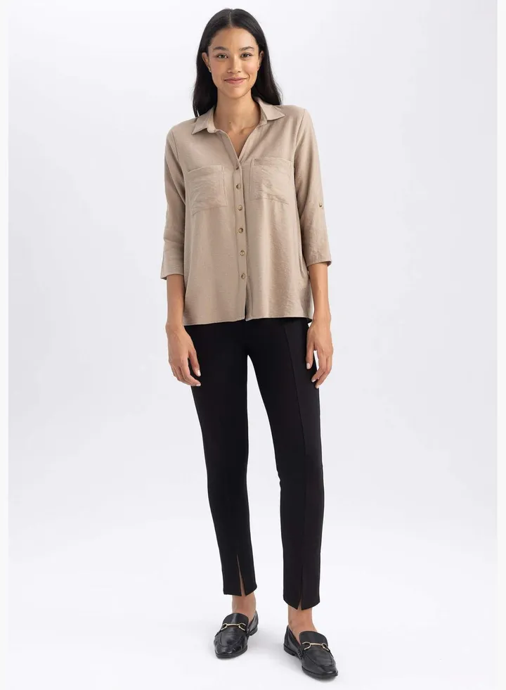 Woman Woven Leggings