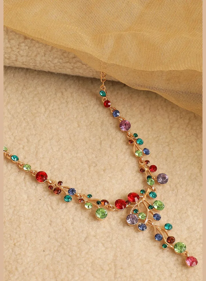 Gold Plated Designer Stone Necklace