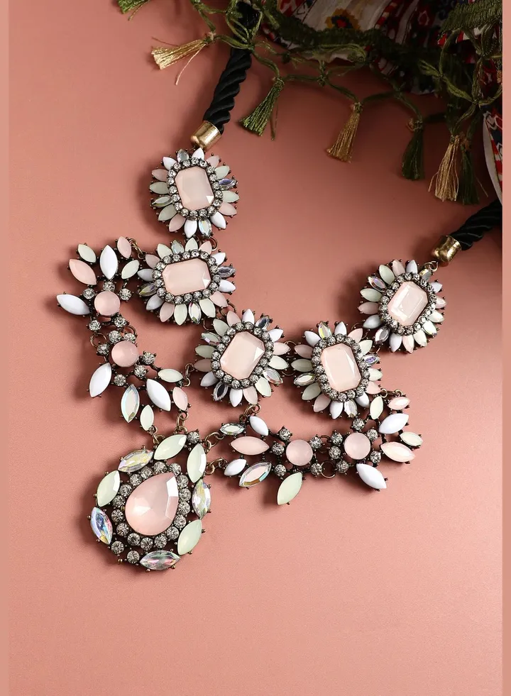 Gold Plated Designer Stone Party Necklace For Women
