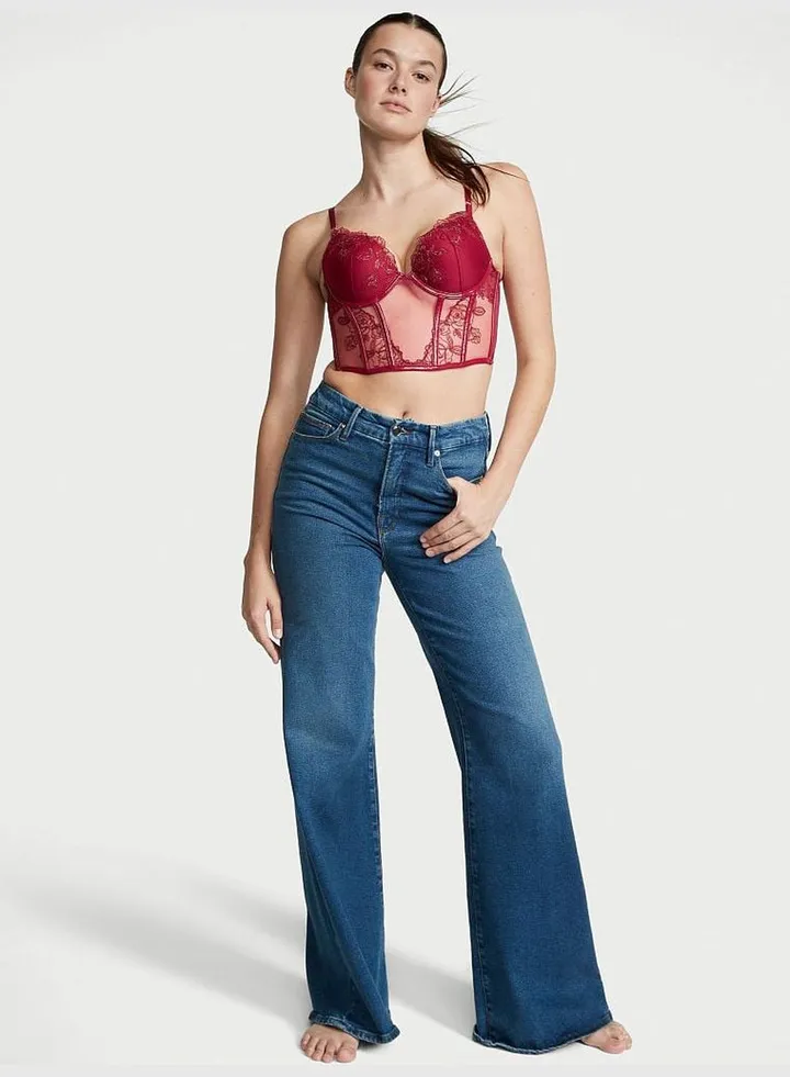 Midnight Affair Embroidery Push-Up Corset Top