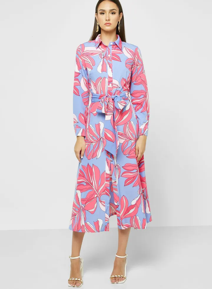 Printed Shirt Dress