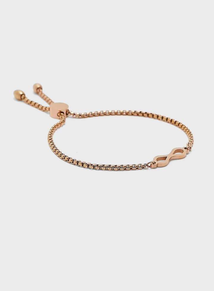 Infinity Endless Love Pendant Adjustable Slider Clasp Bracelet