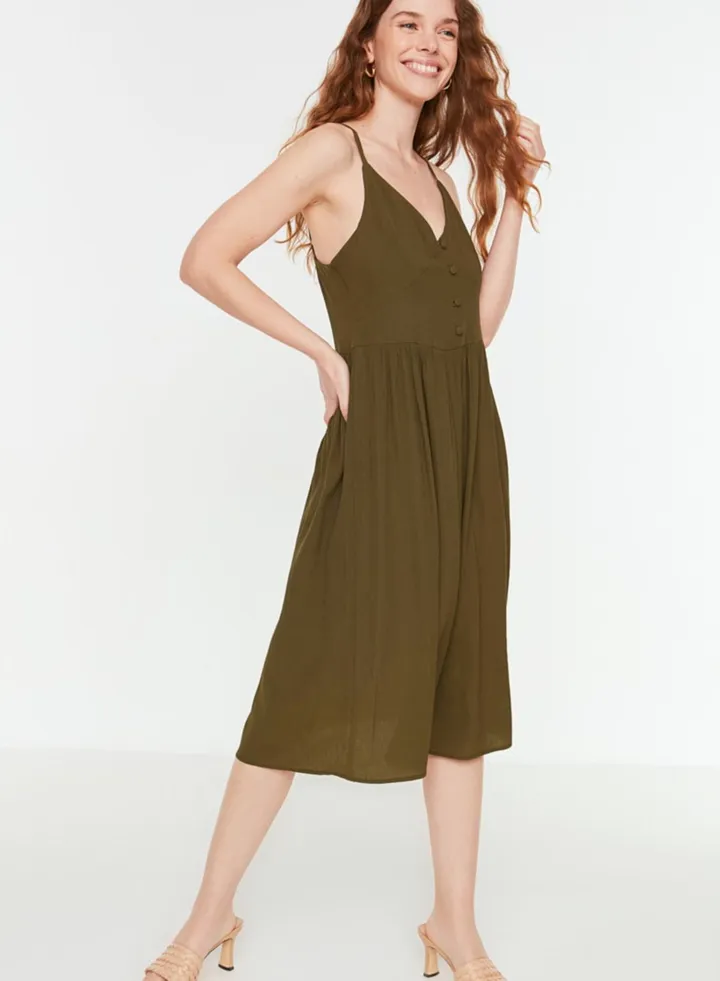 Strappy Pleat Detail Dress