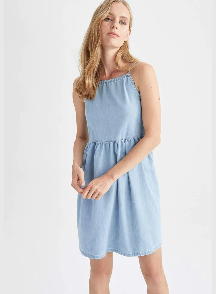 Fashion Fit Sleeveless Mini Jean Dress
