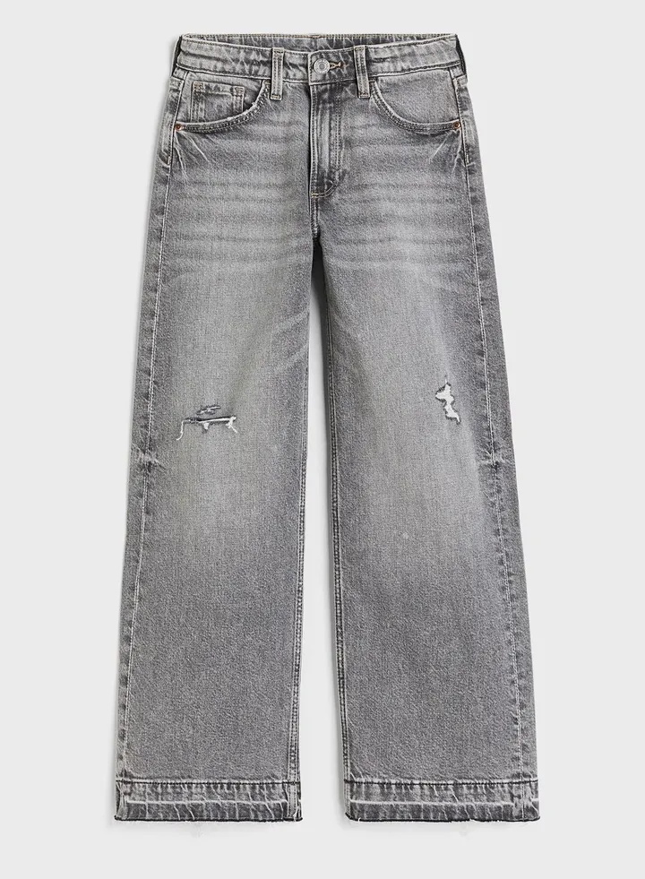 Kids Denim Wide Leg Jeans