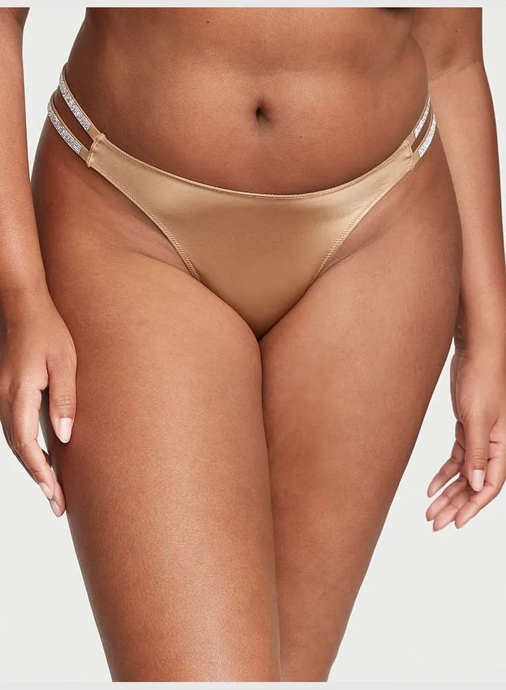 Double Shine Strap Smooth Thong Panty