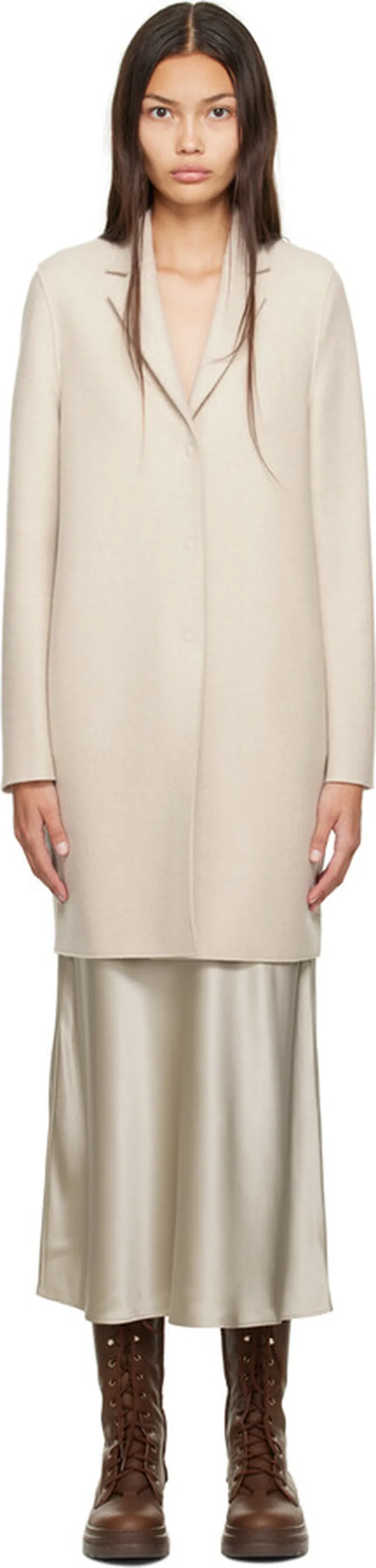 Harris Wharf London Beige Cocoon Coat