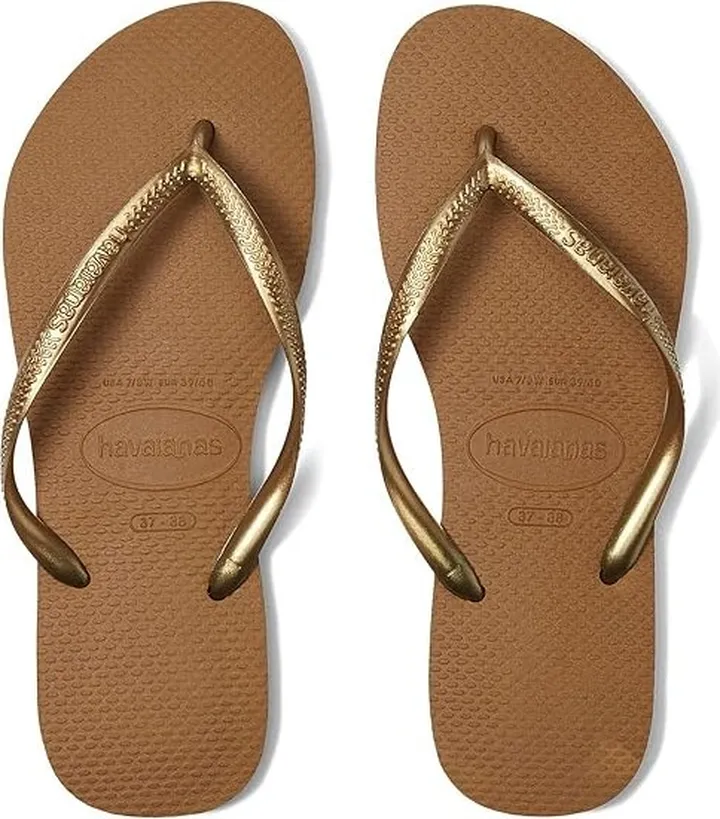 Havaianas Slim Flip Flop Sandal (Bronze) Women's Sandals
