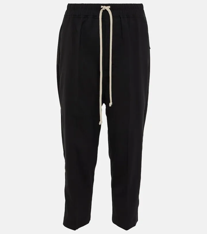 Cropped wool sweatpants