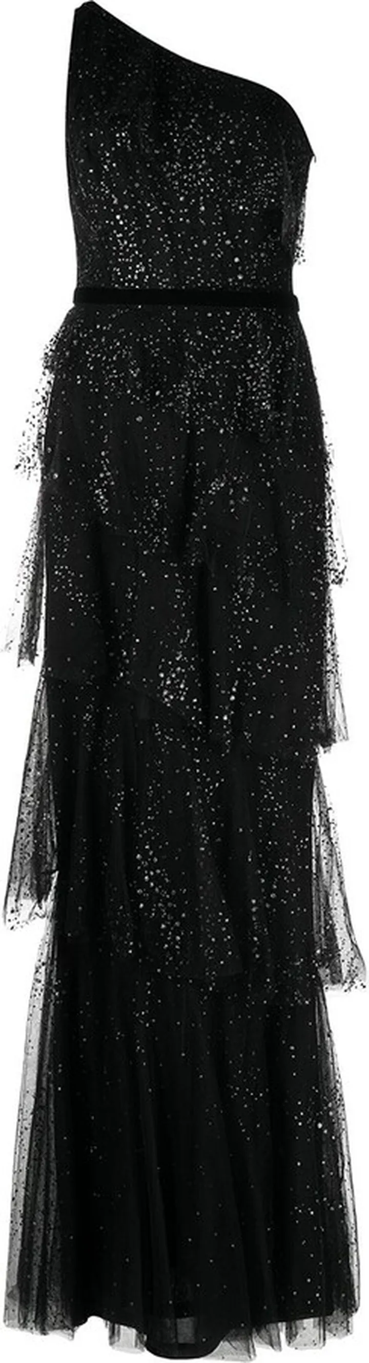 Tiered One-Shoulder Gown