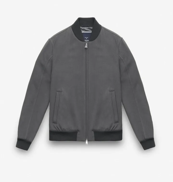 Cashmere Bomber Jacket with Zip Closure