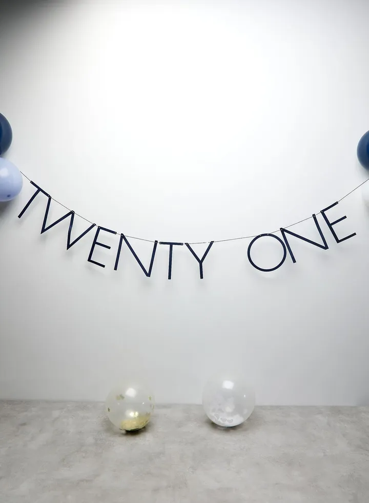 Balloon Bunting - Twenty One - Blue