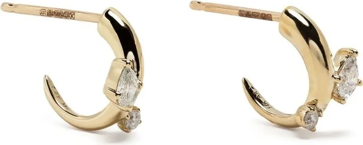 14K Yellow Gold Premier Amigos Diamond Hoop Earrings