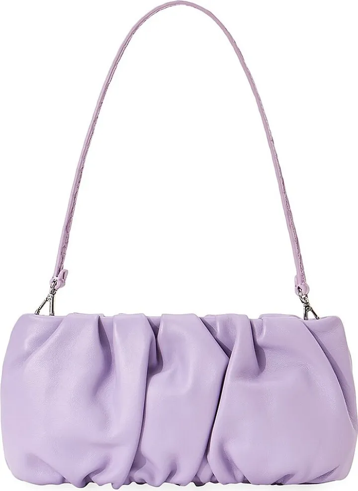 Bean Ruched Leather Shoulder Bag