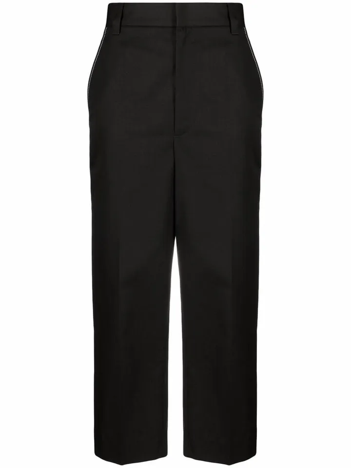 Logo-Patch Straight-Leg Trousers
