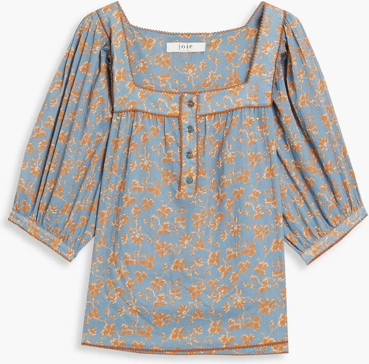 Leroye floral-print cotton blouse
