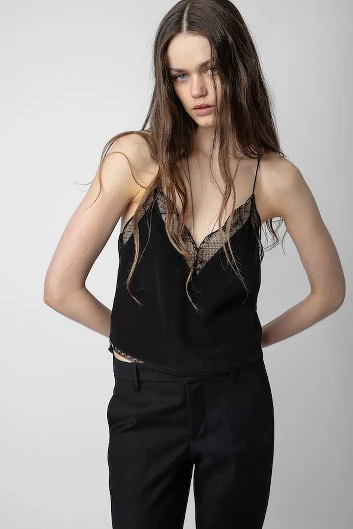 Christy Cropped Silk Camisole
