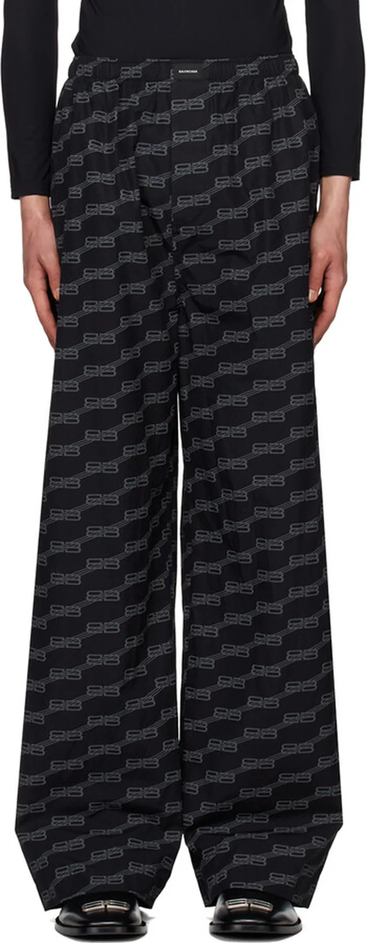 Balenciaga Black BB Monogram Pyjama Pants