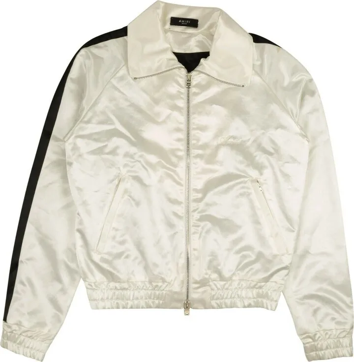 Men's White Zip-Up Track Jacket